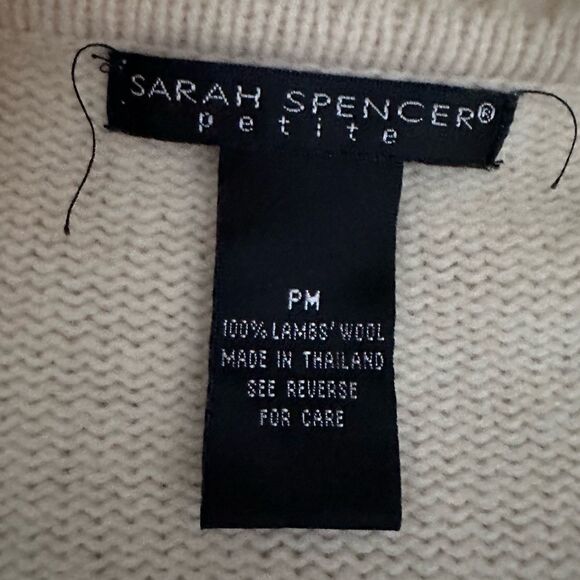 Women Petite M Lambs Wool Zip Up Cardigan Sweater Fair Isle Norwegian Ski Chalet - Picture 9 of 11